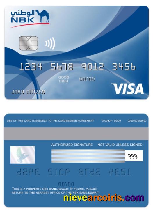 Kuwait NBK Bank visa classic credit card